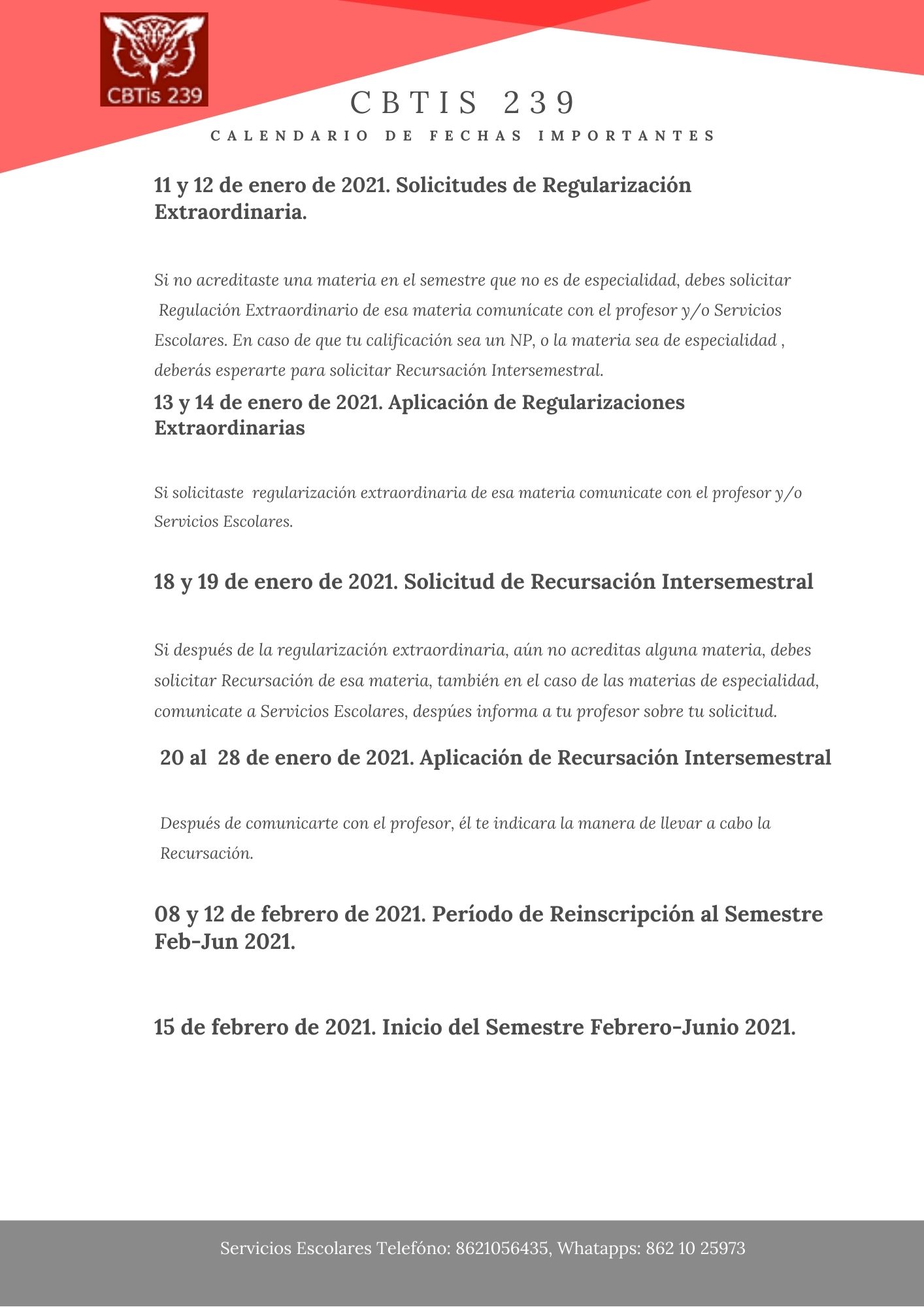 FECHAS IMPORTANTES DEL MES DE ENERO DE 2021